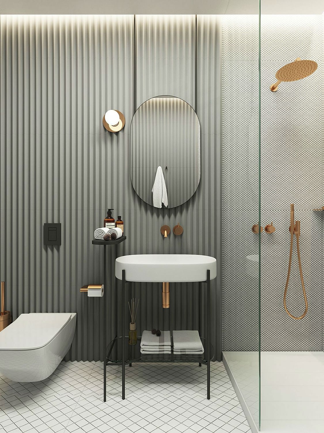 модный дизайн ванной комнаты материалы отделки